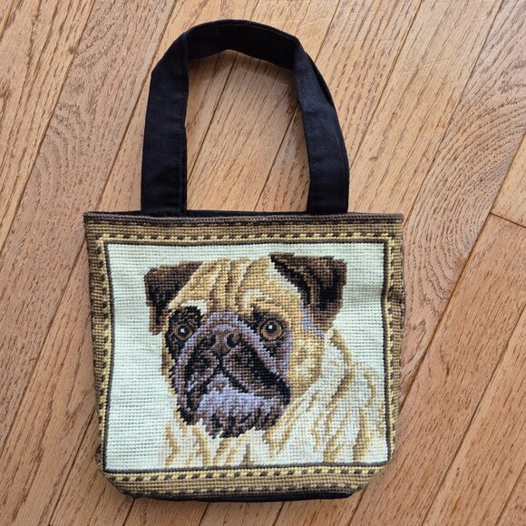 Pug Tapestry Tote Bag Small - Picture 1 of 10